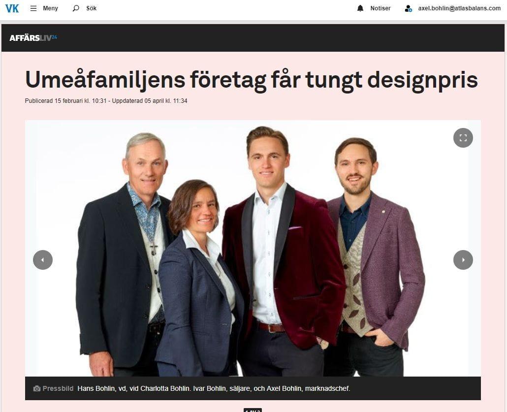 Umeå family business wins major design award